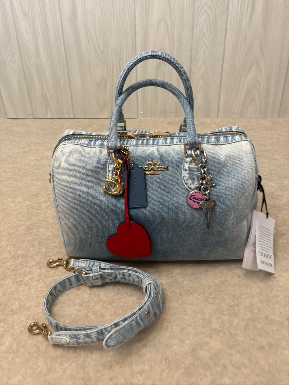 Coach Loved Denim Large Rowan New with tags ***Missing Yellow Hangtag***
